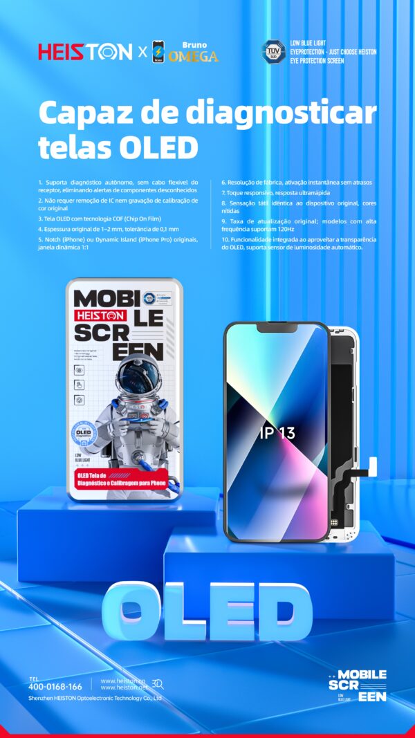 ip 13 Tela de Reposição HESTON LE iPhone 13 OLED - Qualidade Original com True Tone