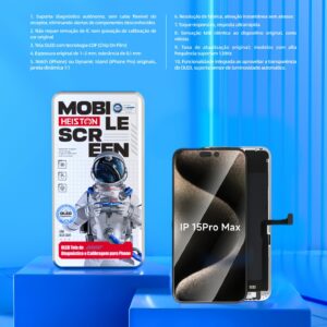 Tela de Reposição HESTON LE iPhone 15 Pro Max OLED - Dynamic Island e ProMotion 120Hz
