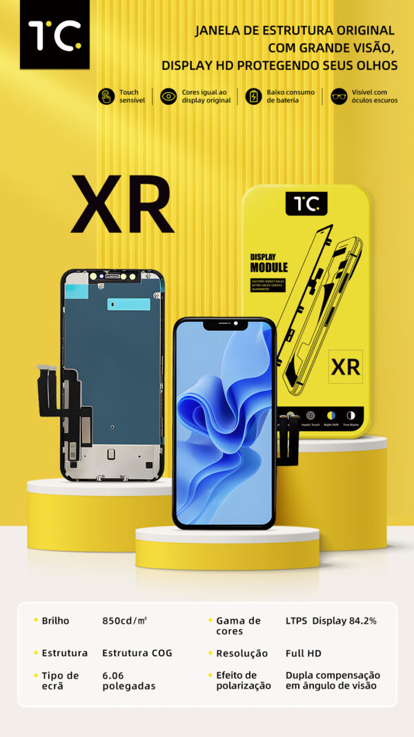 XR Tela HESTON LE iPhone X Hard OLED - Gama de Cores 114% e Tela de 5.8"