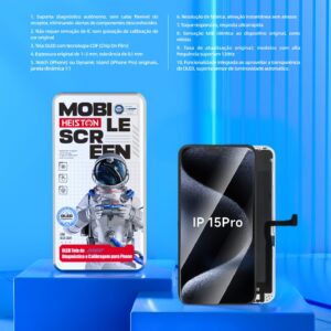 Tela de Reposição HESTON LE iPhone 15 Pro OLED - Dynamic Island e ProMotion 120Hz