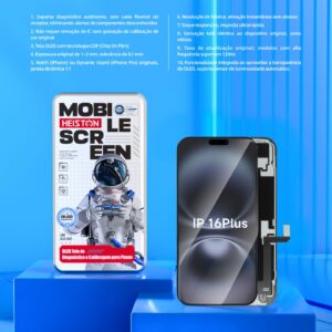 Tela de Reposição HESTON LE iPhone 16 Plus OLED - Dynamic Island e Qualidade OEM