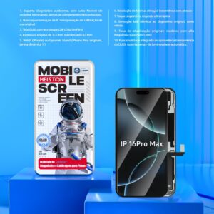 Tela de Reposição HESTON LE iPhone 16 Pro Max OLED - Dynamic Island e ProMotion 120Hz
